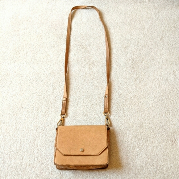 Neiman Marcus Tan Mini Crossbody Bag Clutch - Picture 1 of 10